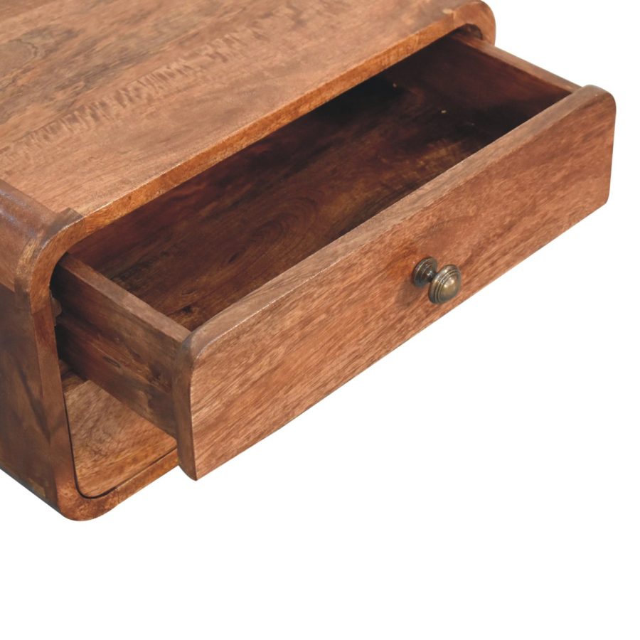 Honey Caramel 2 Drawer Floating Bedside - Image 7