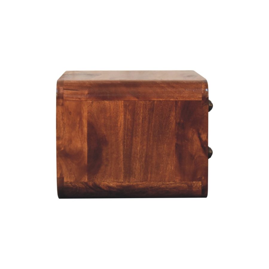 Honey Caramel 2 Drawer Floating Bedside - Image 8