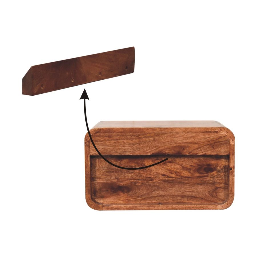 Honey Caramel 2 Drawer Floating Bedside - Image 10