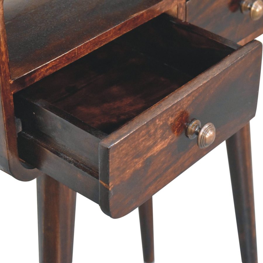 Mini California Walnut Curved Console Table - Image 7