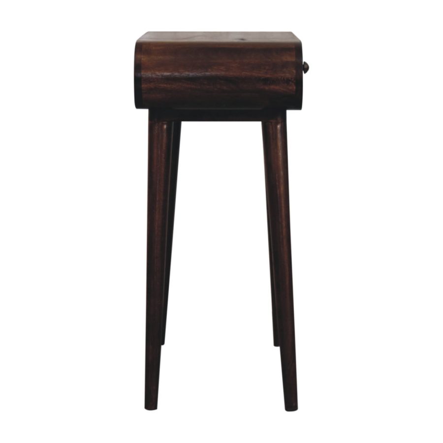 Mini California Walnut Dressing Table with Foldable Mirror - Image 10