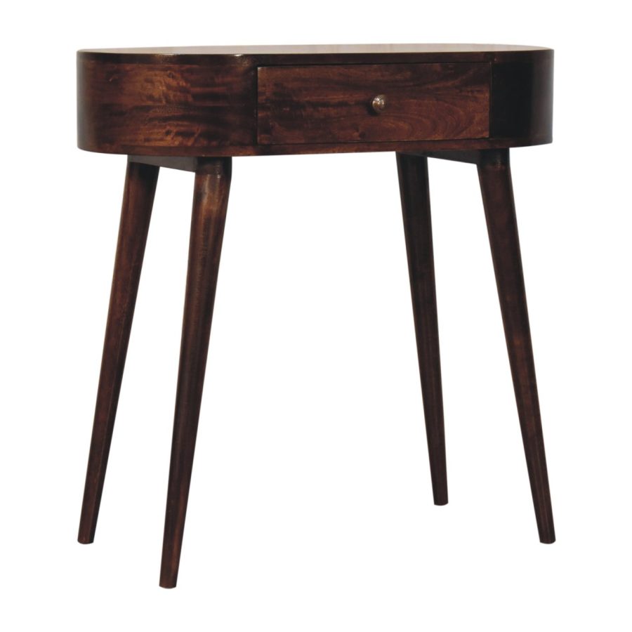 Honey Caramel Rounded Small Console Table - Image 3