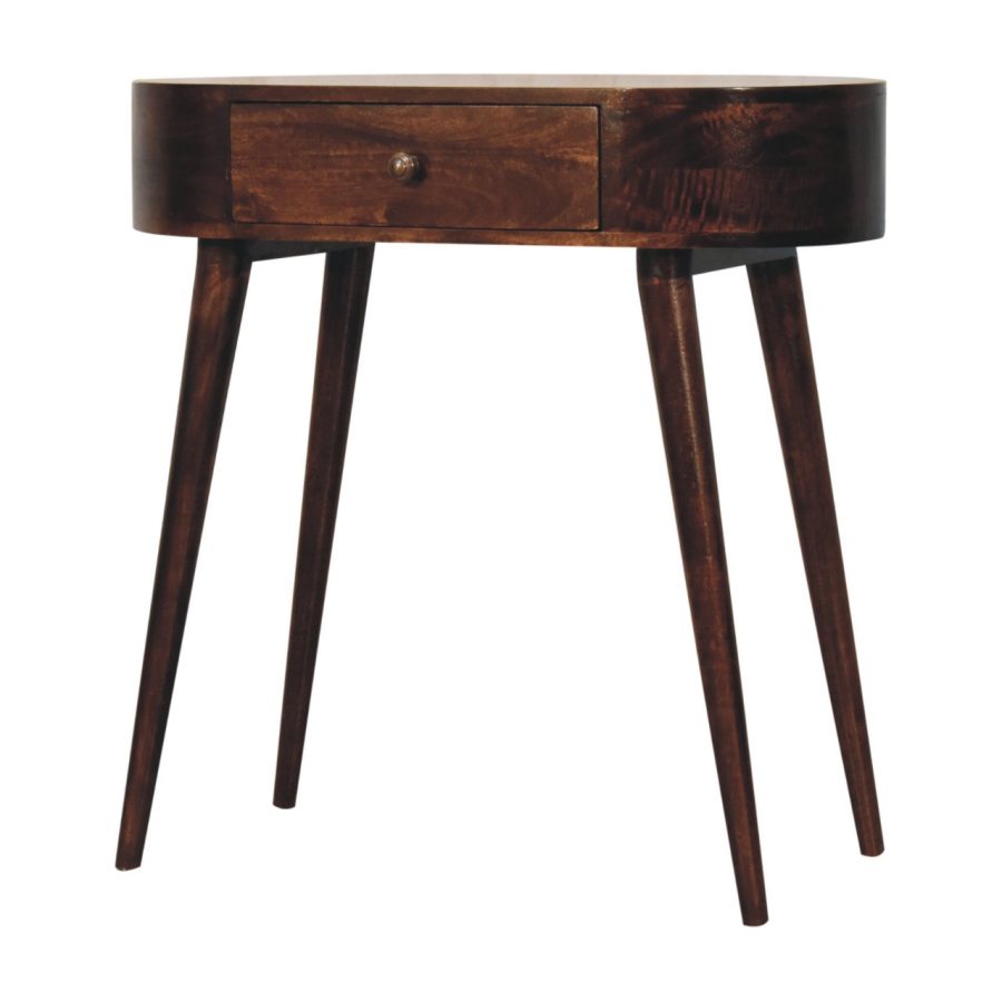 Honey Caramel Rounded Small Console Table - Image 4