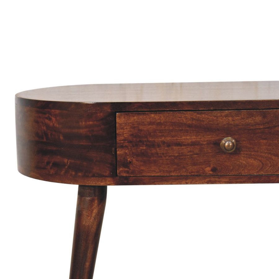 Honey Caramel Rounded Small Console Table - Image 5