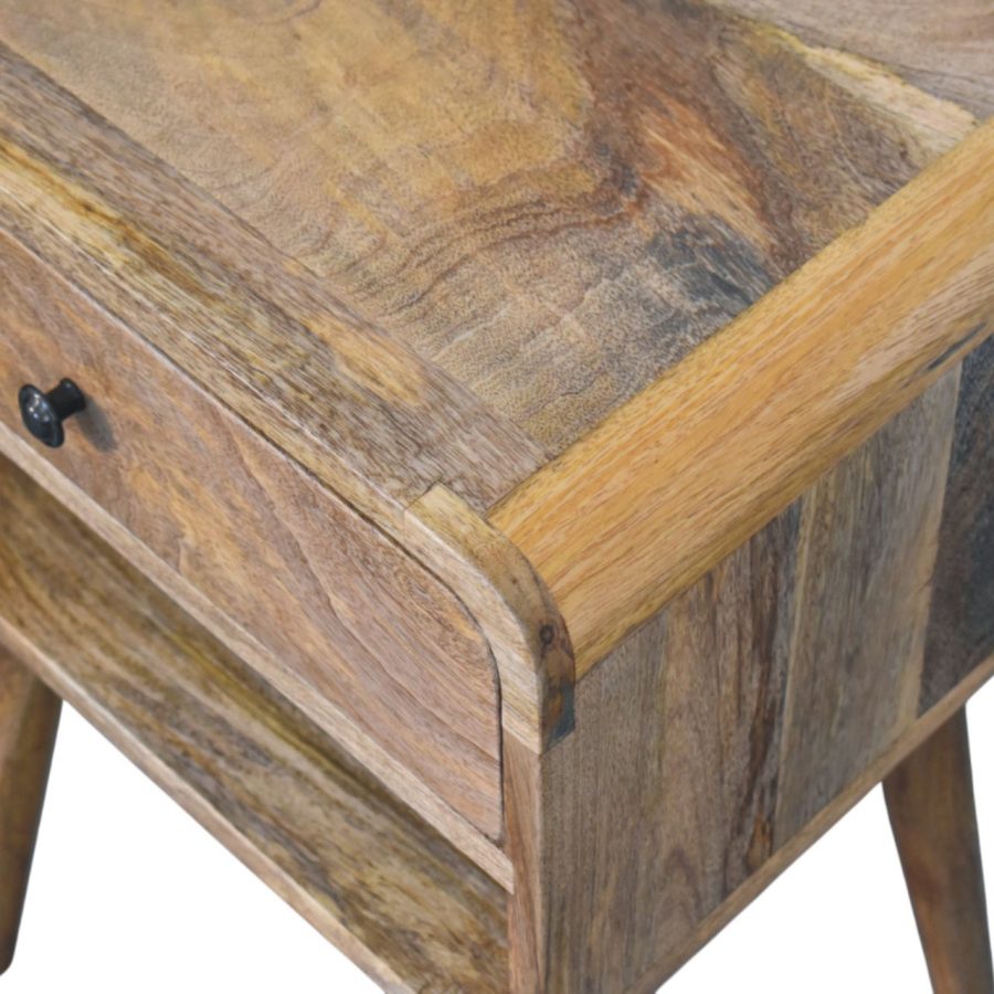 Avora Oak-ish Nightstand with Drawer and open slot - Image 6
