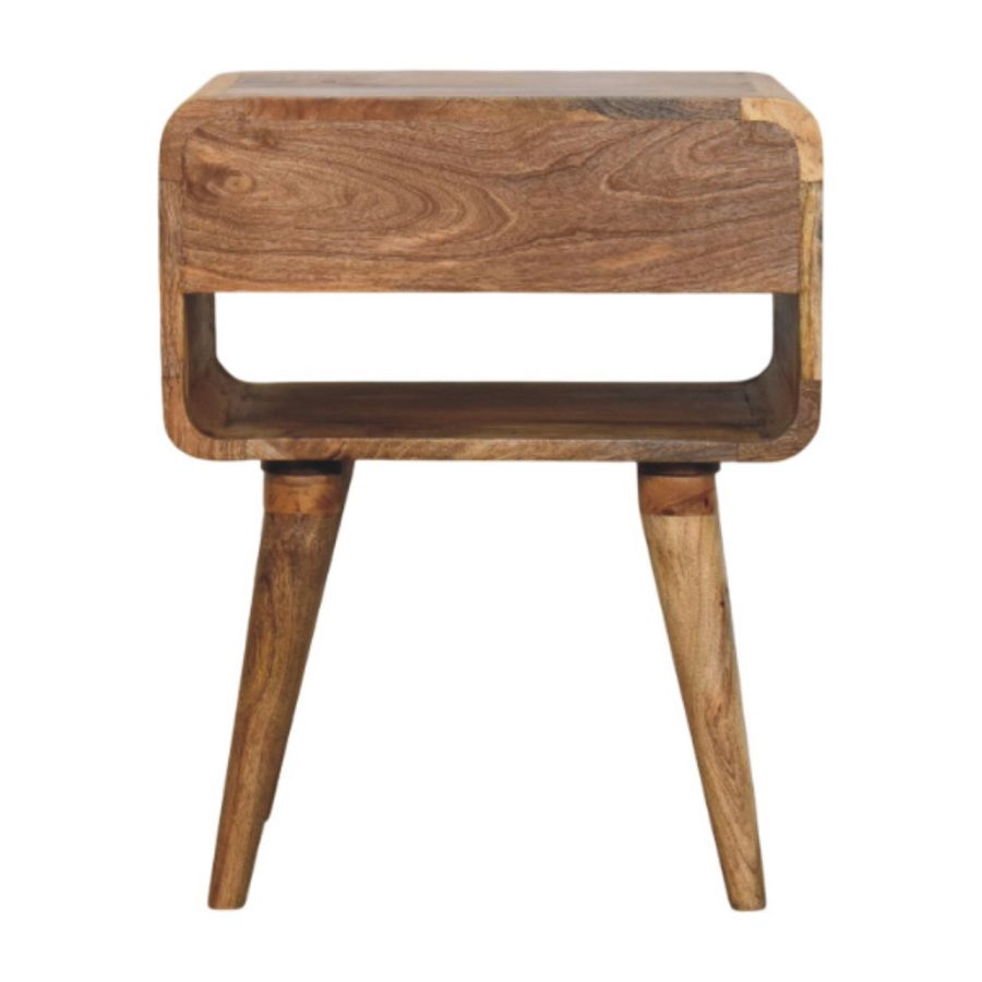 Avora Oak-ish Nightstand with Drawer and open slot - Image 10