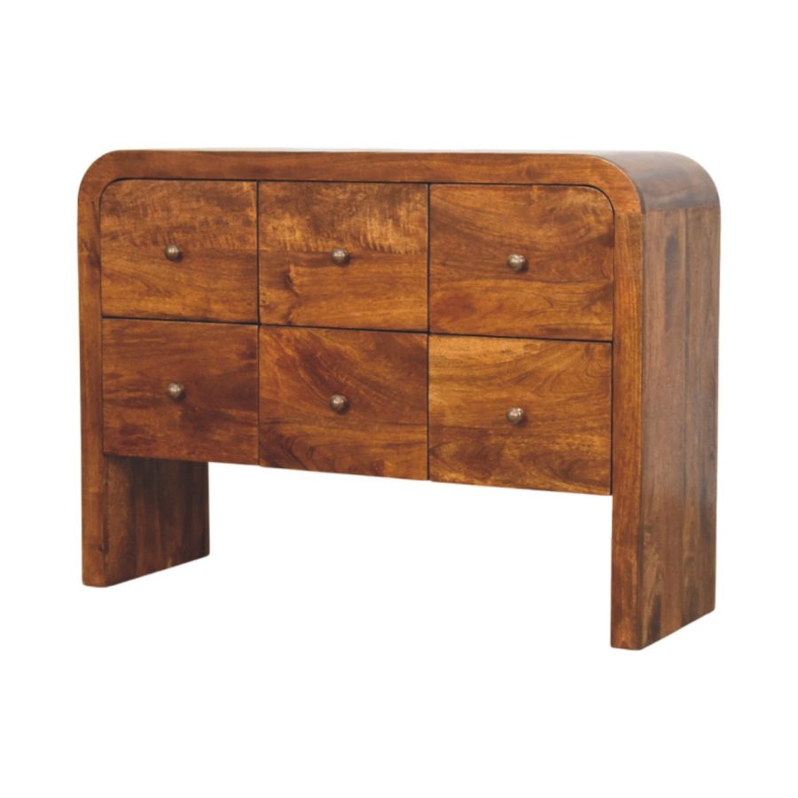 Darcy 3 over 3 Drawer Chest in Chestnut Finish - Image 3