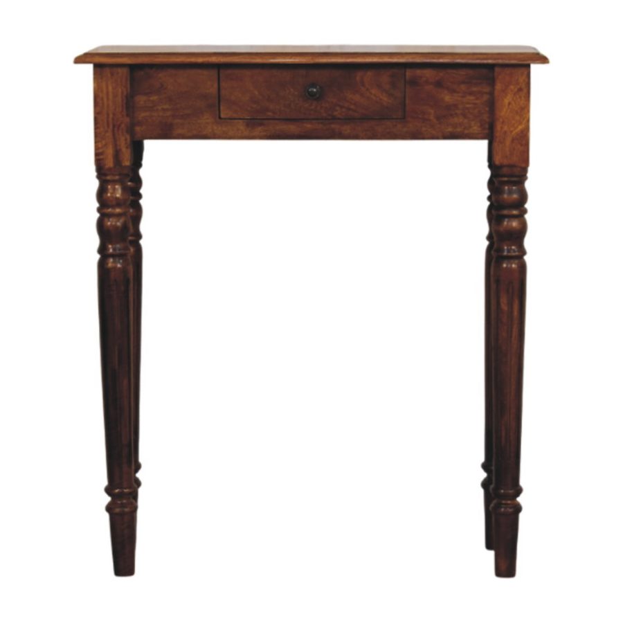 Turned Legs 1 Drawer Chestnut Console - Image 2