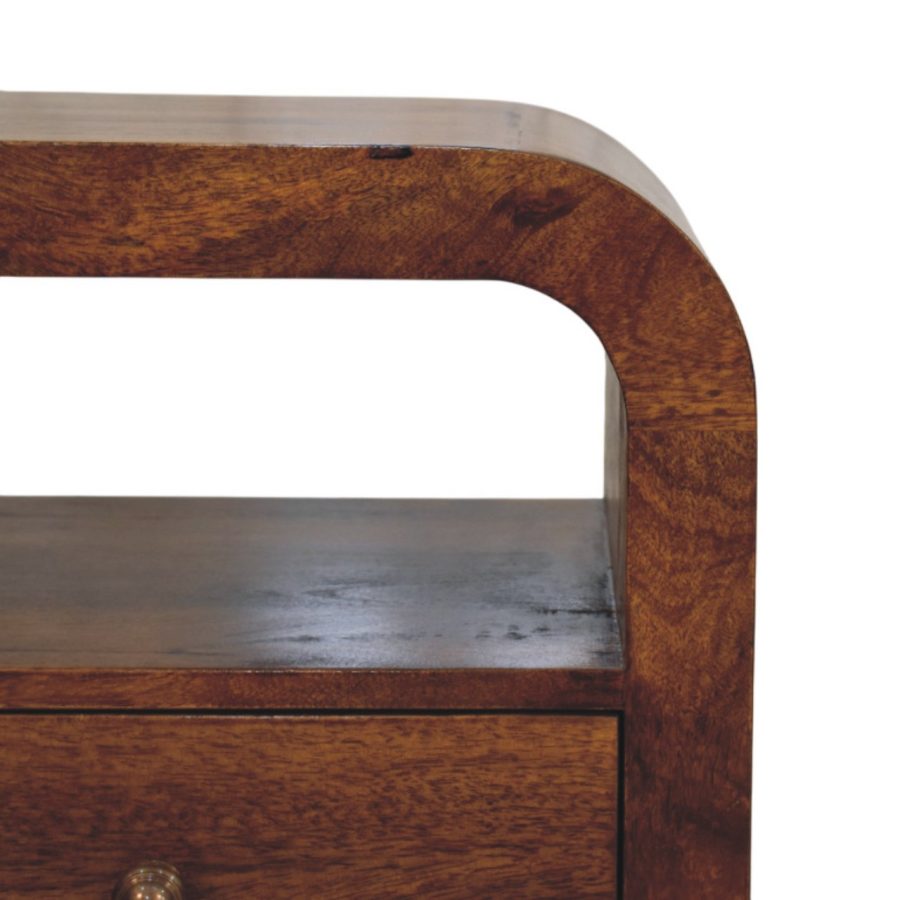 Darcy Chestnut Nightstand with Drawer and open shelf - Image 4