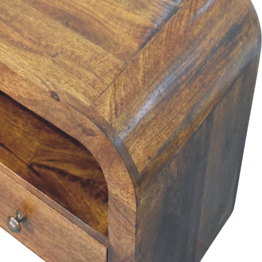 Darcy Chestnut Nightstand with Drawer and open shelf - Image 5