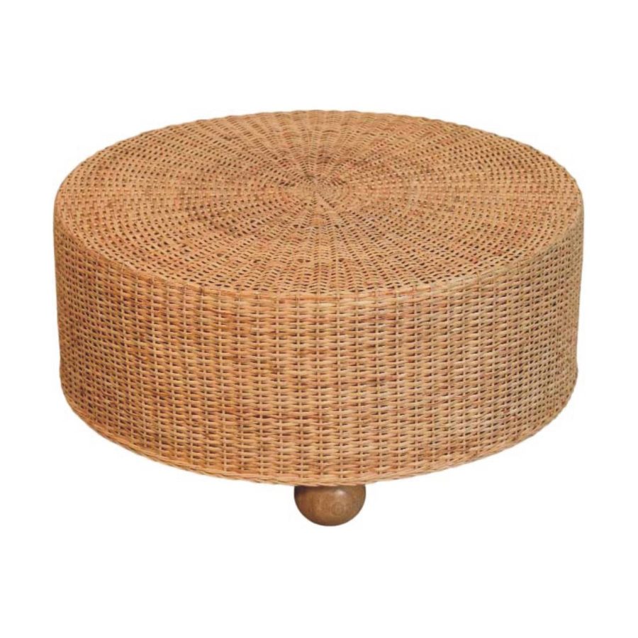 Regency Round Woven Coffee Table with Ball Feet - Image 2