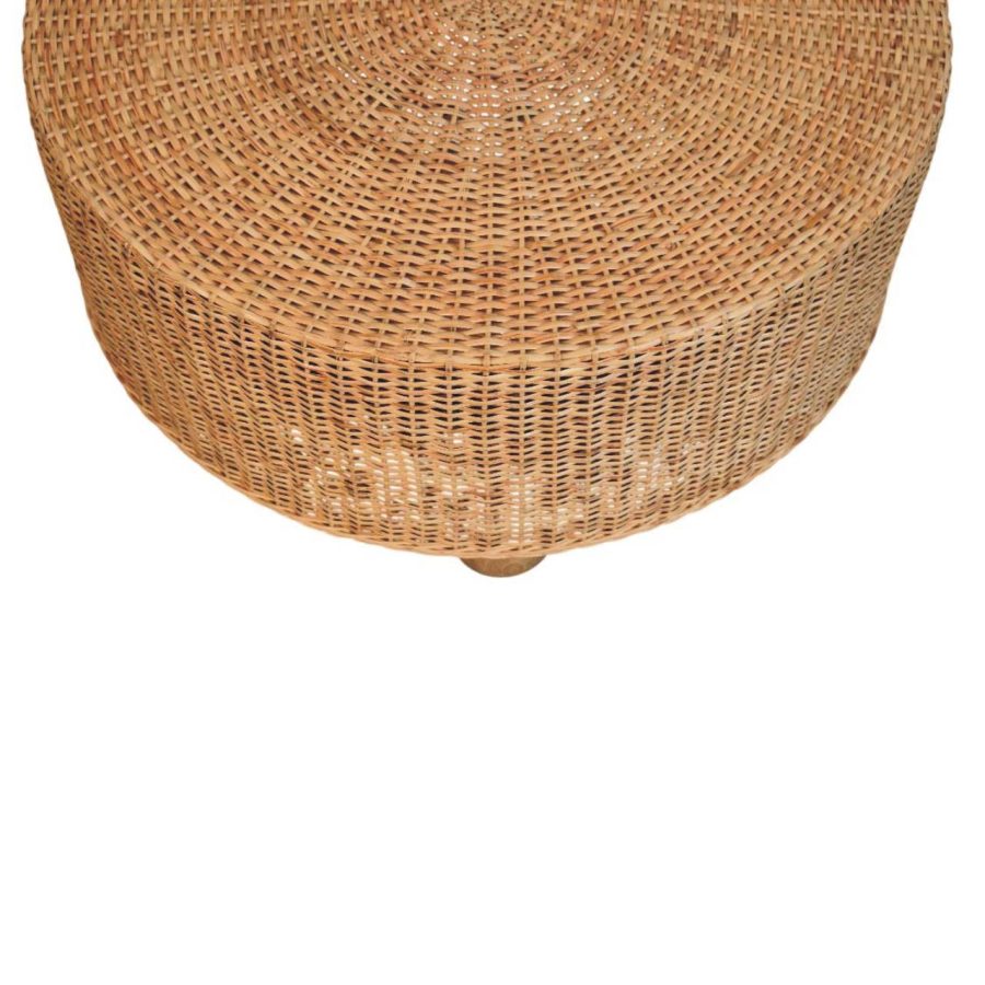 Regency Round Woven Coffee Table with Ball Feet - Image 3