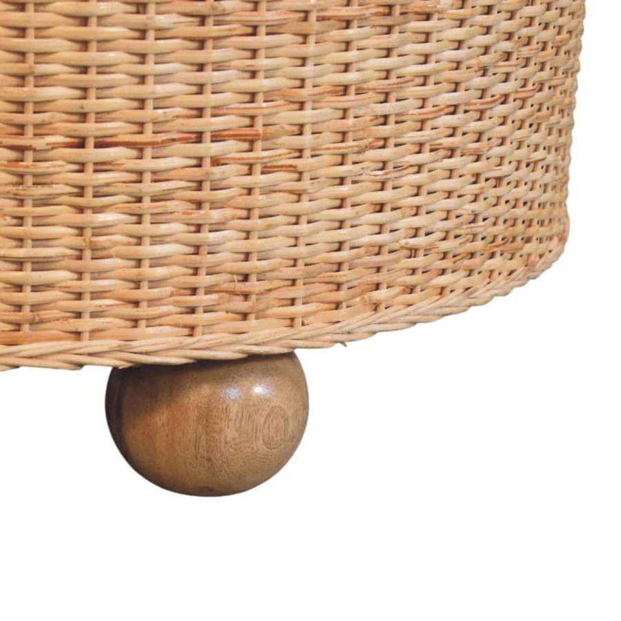 Regency Round Woven Coffee Table with Ball Feet - Image 5