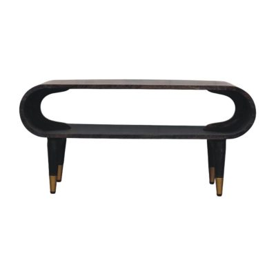 Curved Edge Console with Brass Accents