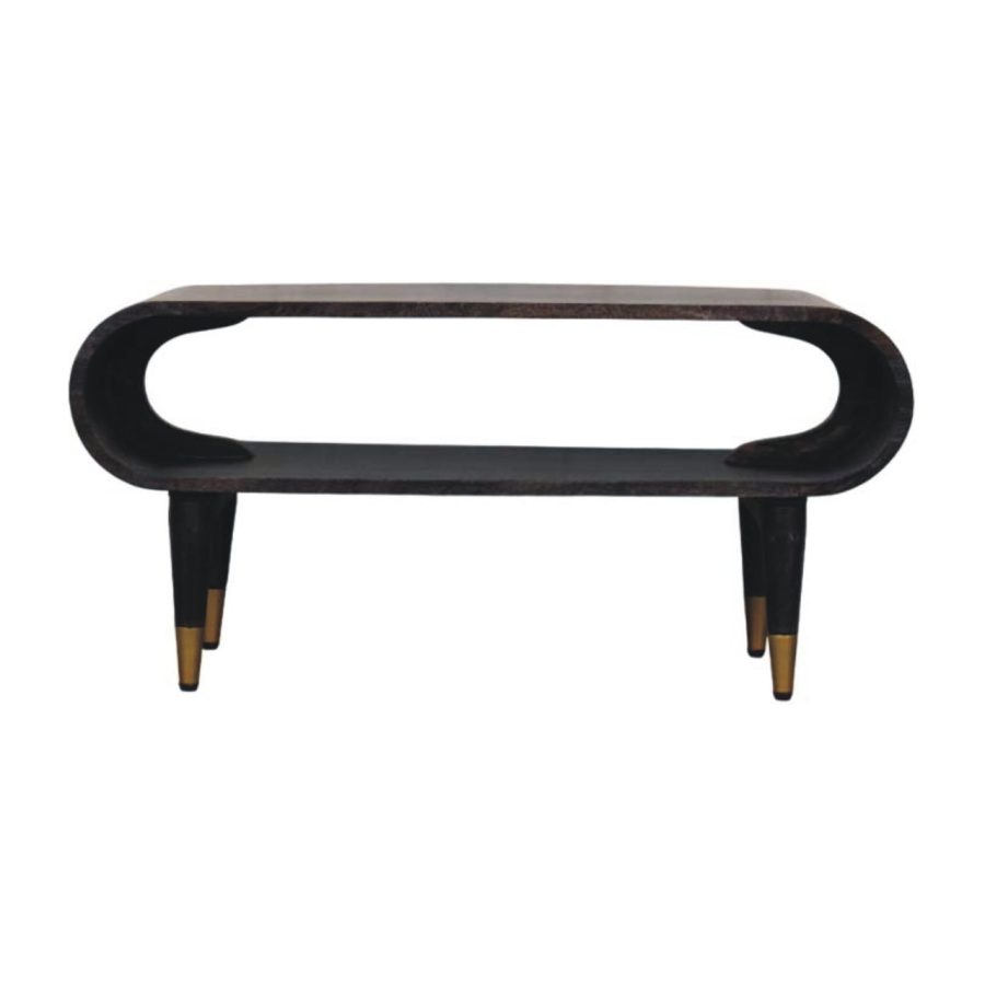 Curved Edge Console with Brass Accents