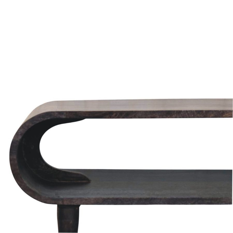Curved Edge Console with Brass Accents - Image 4