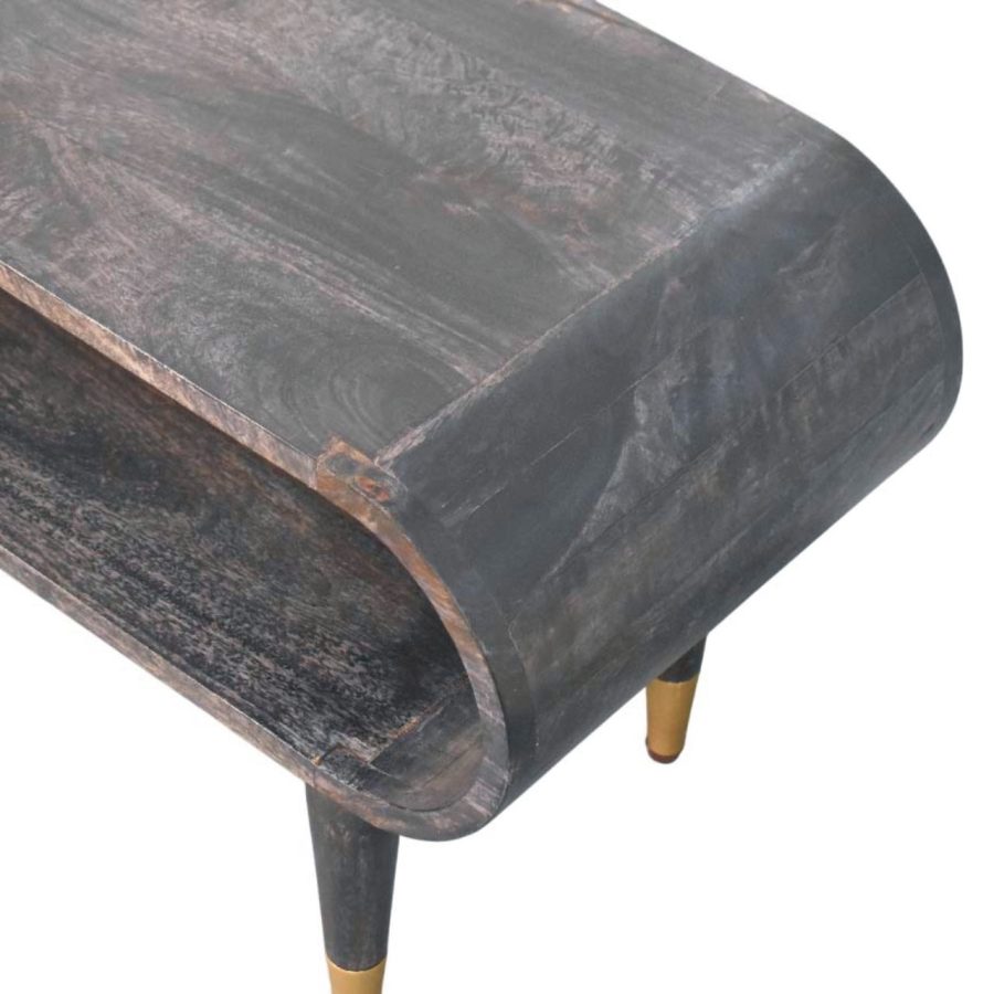 Curved Edge Console with Brass Accents - Image 5