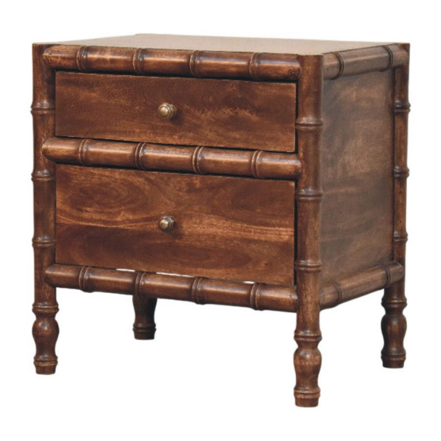 Bamboo Frame Nightstand in Roasted Almond - Image 2