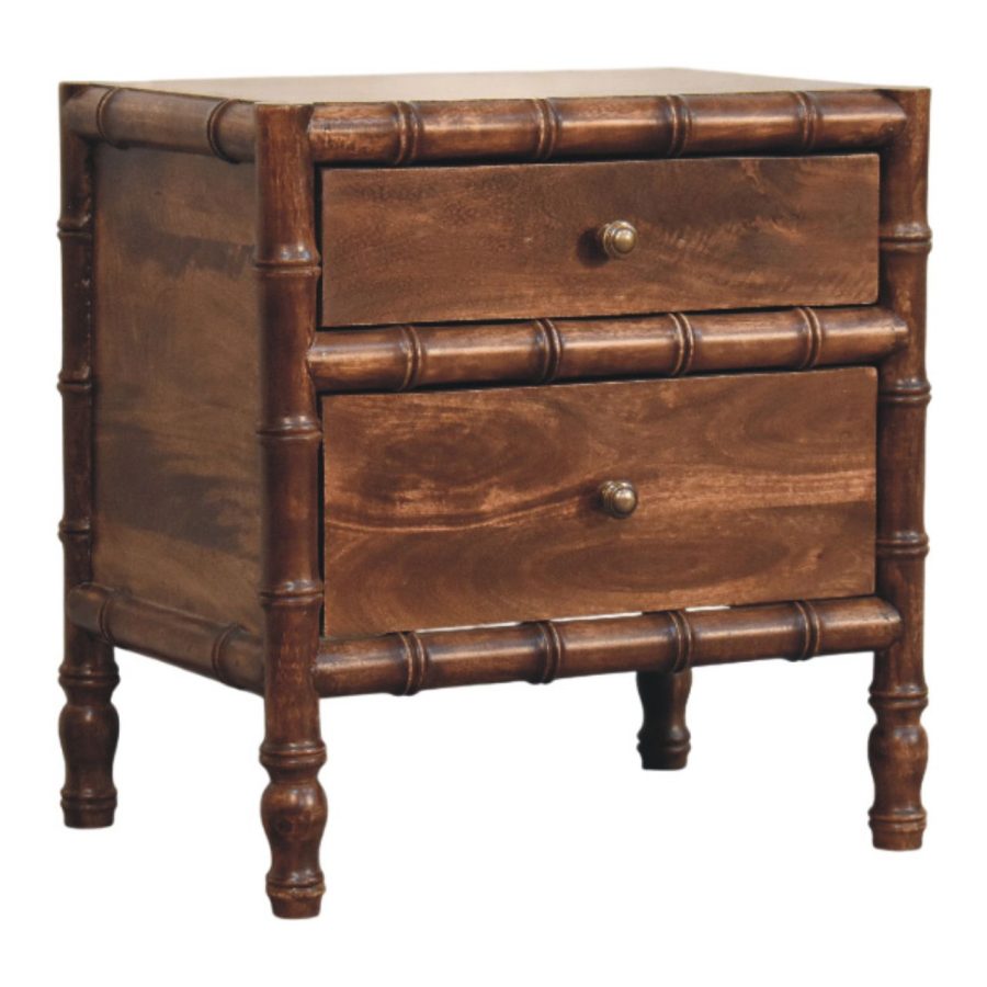 Bamboo Frame Nightstand in Roasted Almond - Image 3