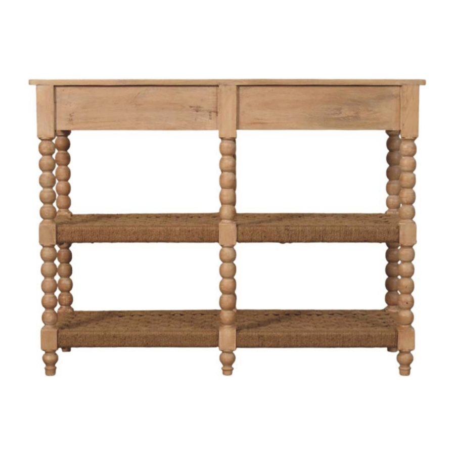 Savoy Bobbin Console with Jute Shelves - Image 10