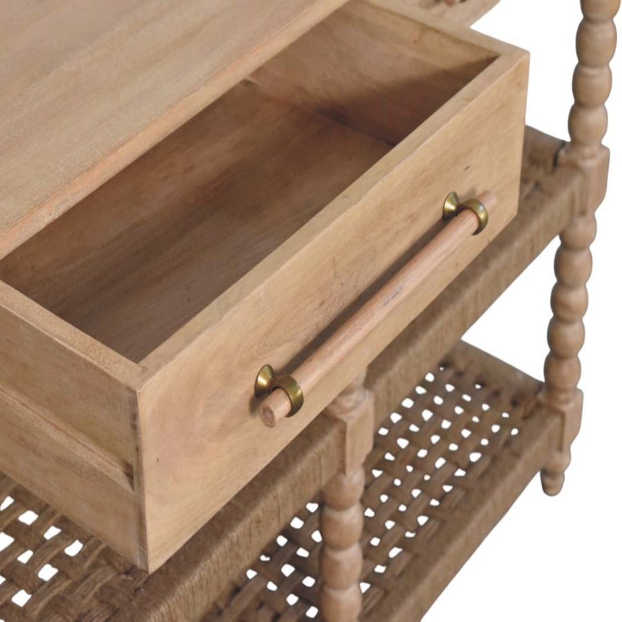 Savoy Bobbin Console with Jute Shelves - Image 6