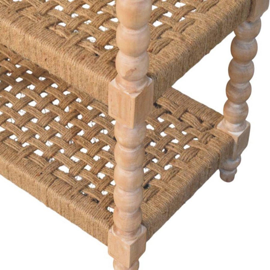 Savoy Bobbin Console with Jute Shelves - Image 7