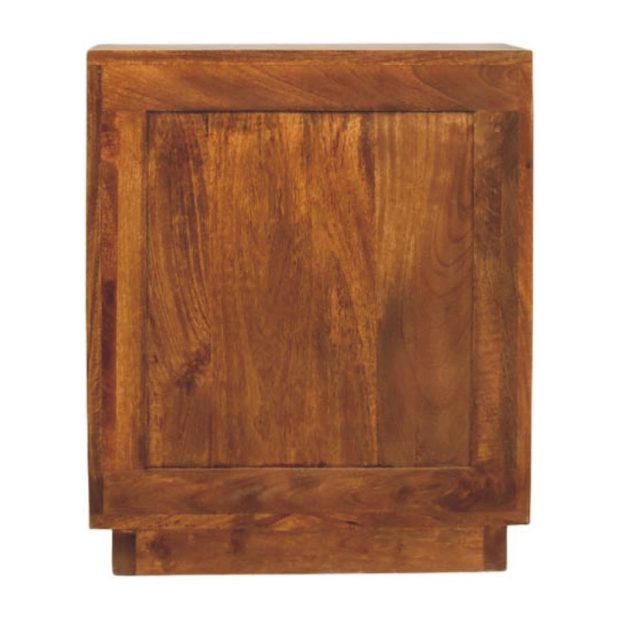 Solid Wood Curved Ribbed Bedside with Drawer - Image 10