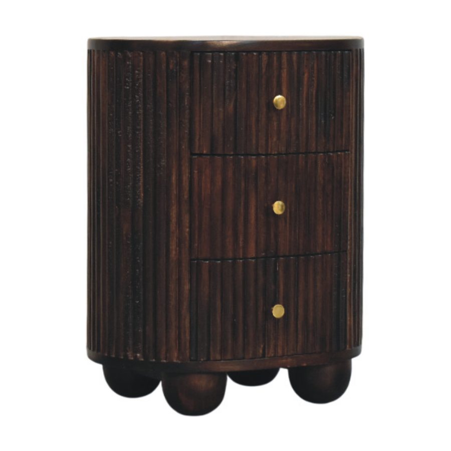 Curved Fluted 3-Drawer Drum Chest - Image 2