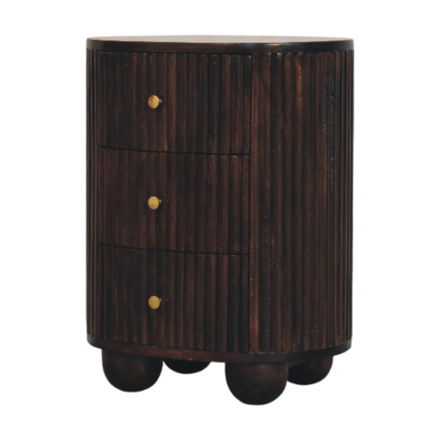 Curved Fluted 3-Drawer Drum Chest - Image 3