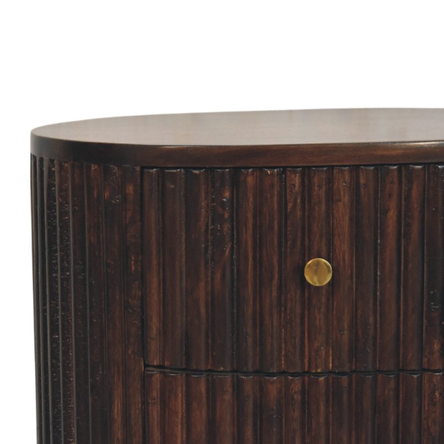 Curved Fluted 3-Drawer Drum Chest - Image 4