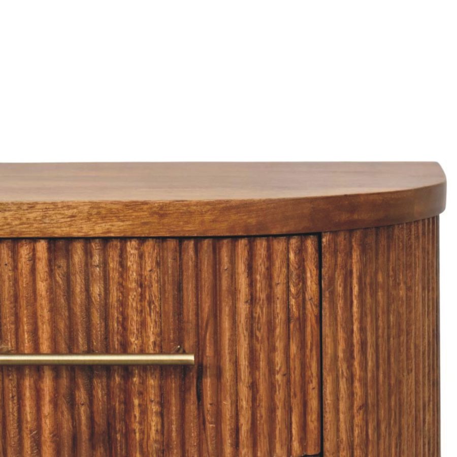 Ribbed Bedside with Brass Accents - Image 4