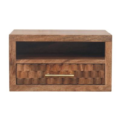 Arno Wall-Mounted Nightstand in Golden Teak