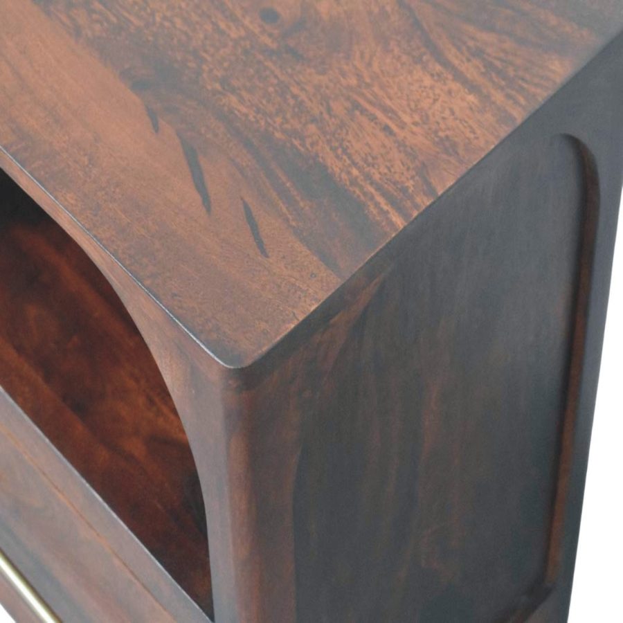 Arched Edge 1 Drawer Bedside - Image 5