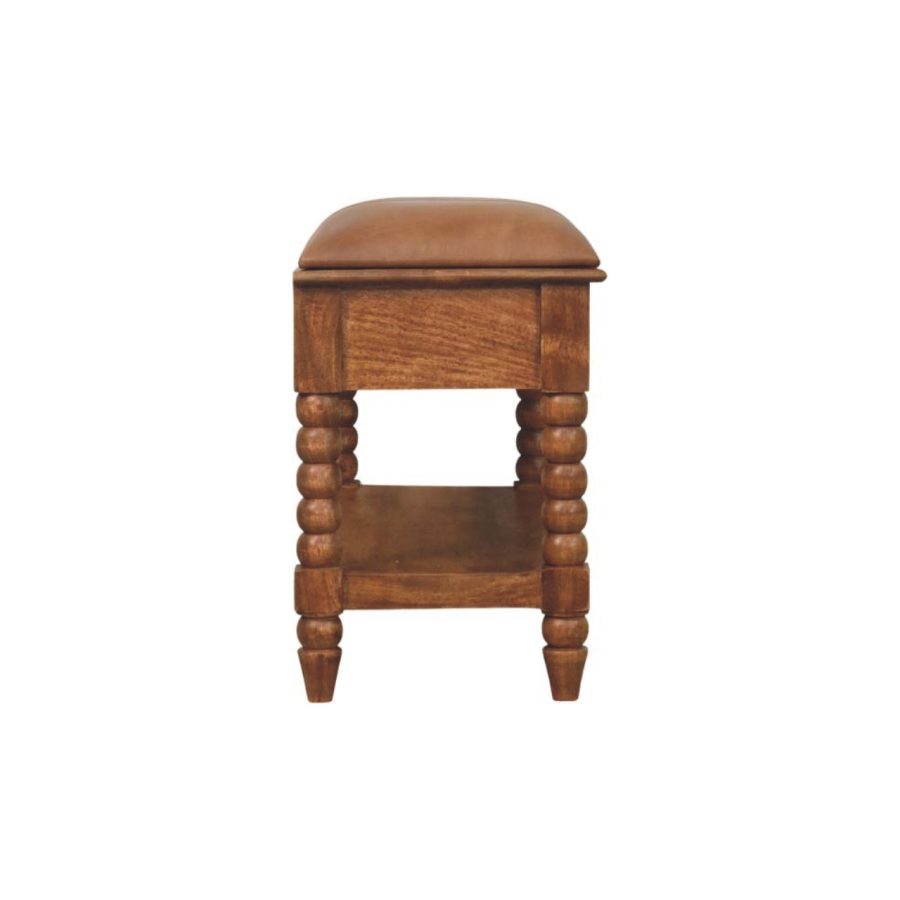 Leather Spindle Bench - Image 10