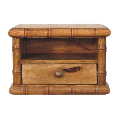 Bamboo Open Bedside in Amber Oak Finish