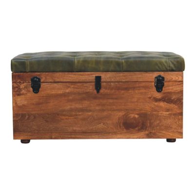 roasted almond storage trunk bench