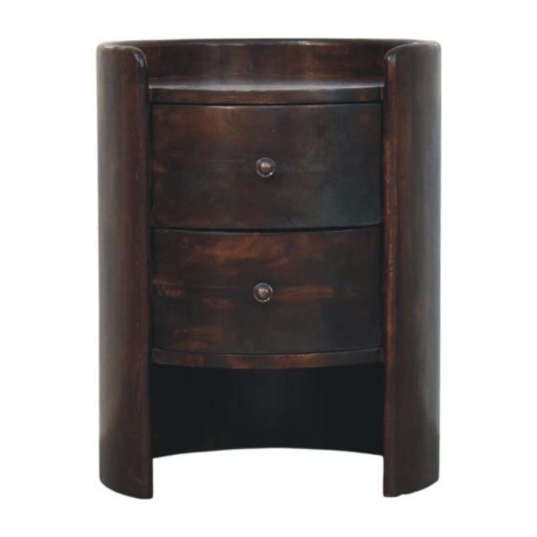 velvet mocha round side table