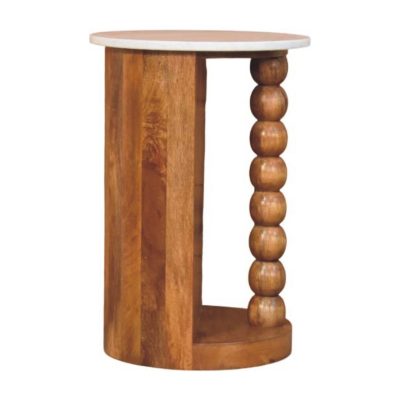 marble top spindle side table