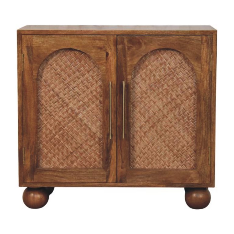 arched rattan two door sideboard