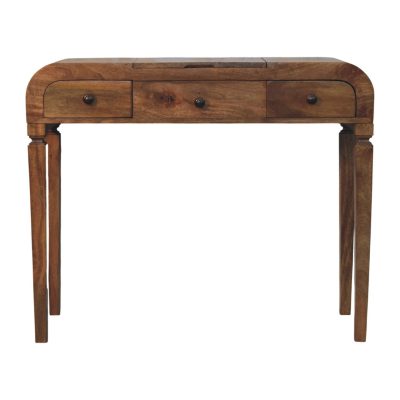 Wooden console table with three drawers