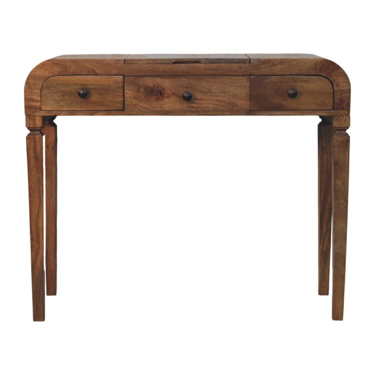 Wooden console table with three drawers