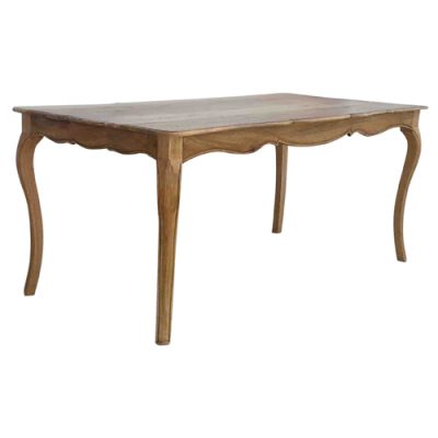 Vintage wooden table with cabriole legs and scalloped apron